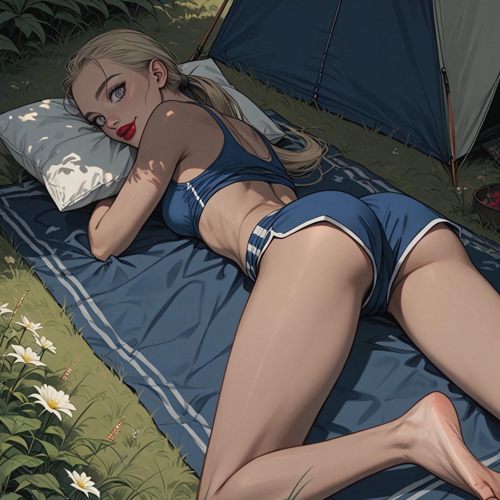 Photorealistic, Dark Red Lipstick, Full Body Viewing Distance Hentai AI Porn