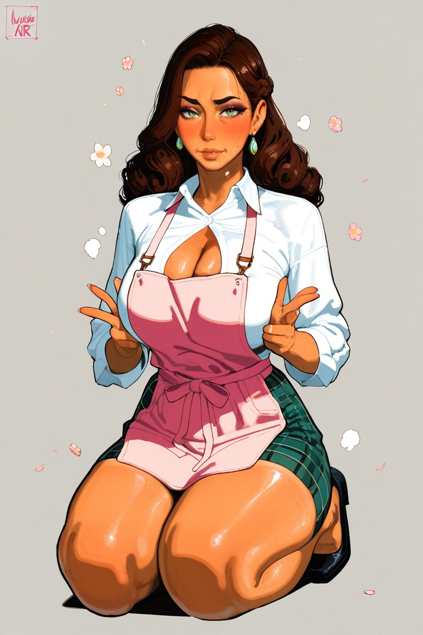 Simple Cel-shading Using - Tonal Values Per Surface, Delicate Face With Soft Cheeks, Neck Hentai KI Porno