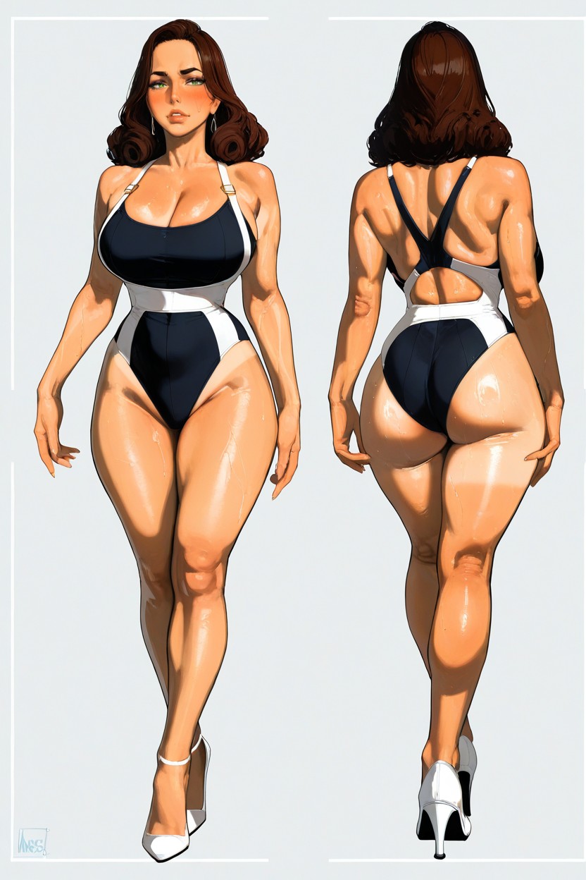 Tierna, And Delicately Defined Facial Features Large, And Pure White Color On The Straps And The Bow Full Body Hentai IA