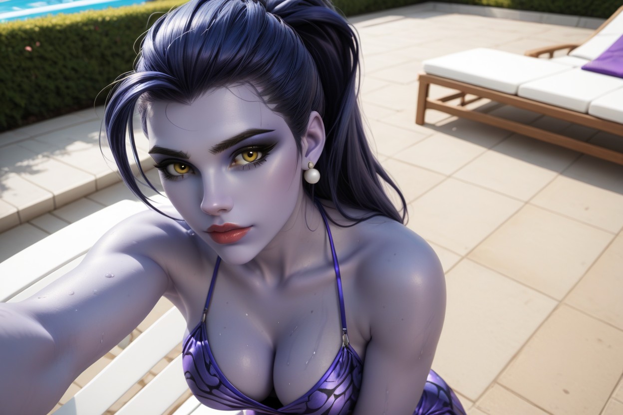 Waist, Perfect Natural Ass, Huge Hanging Draped Cleavage Hentai IA