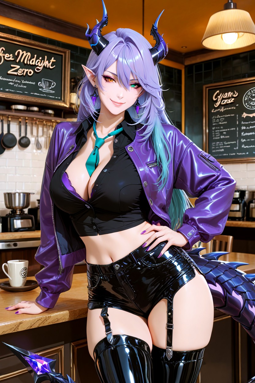 Anime Style, Zenless Zone Zero Character Design, Sharp Features Hentai IA
