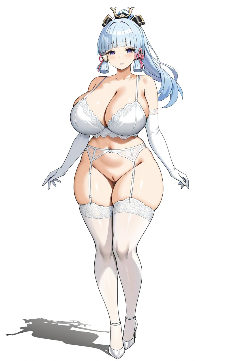 White Stockings, Thick Curvy Thighs, One Curvy Hentai IA