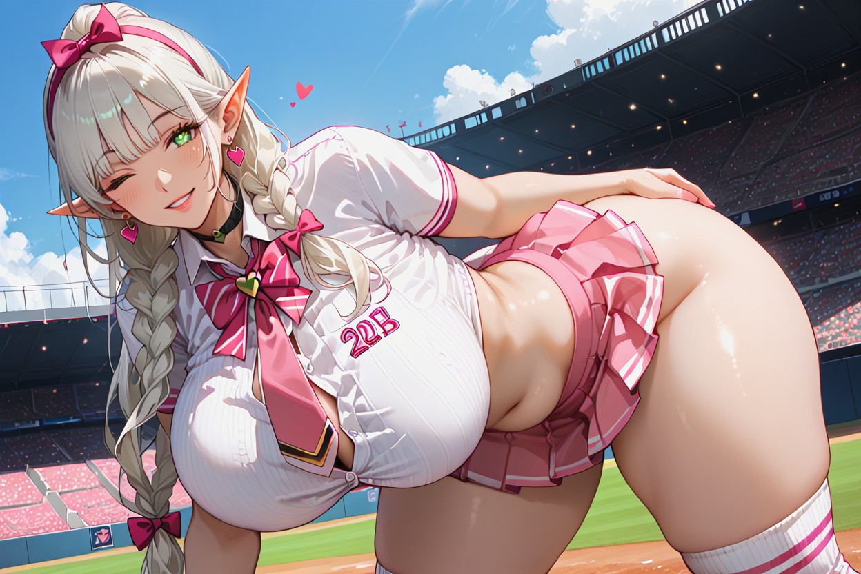 Bow, Pink Bow, Detailed Female Hentai AI Porn