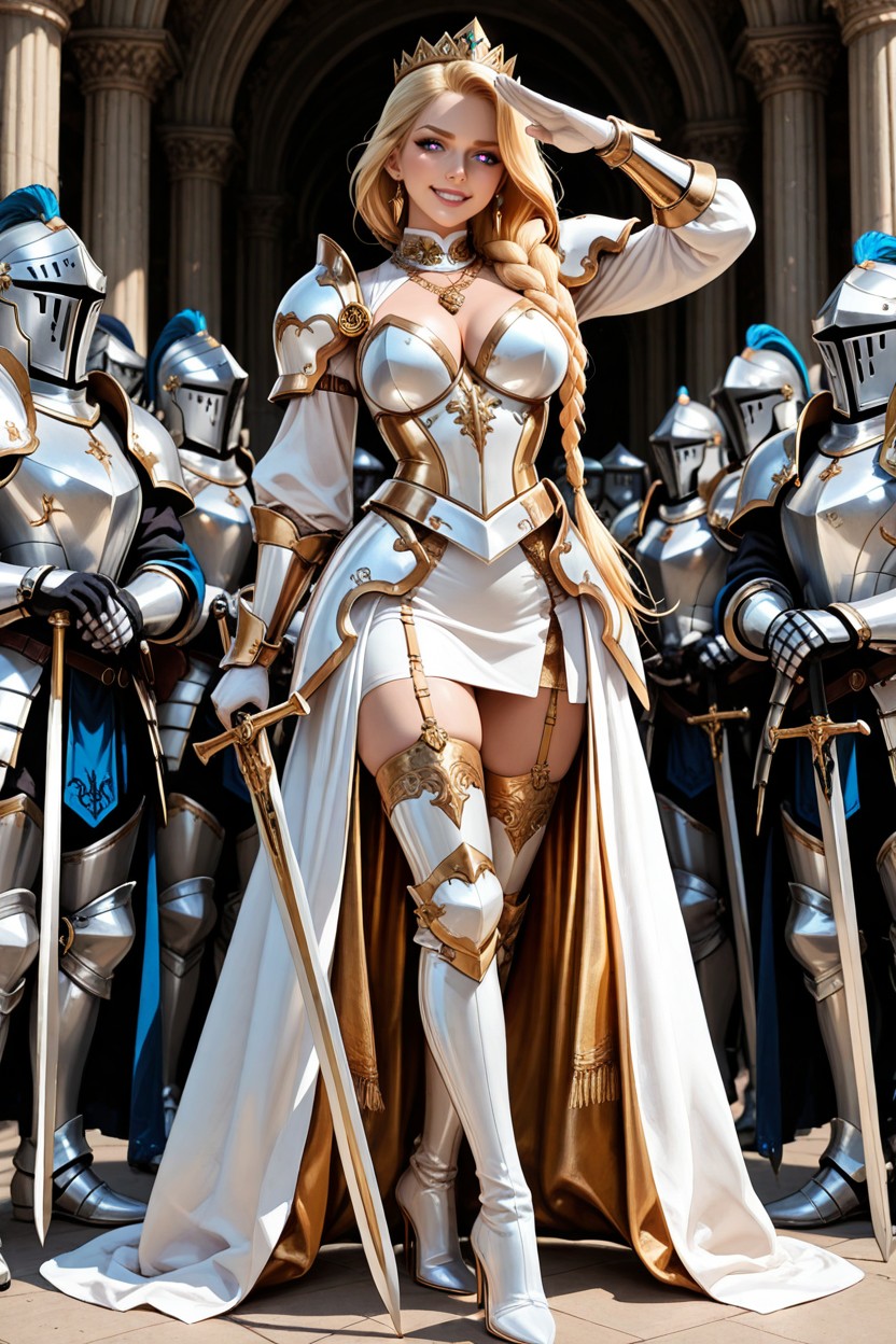 Stiletto Heels, Vista Frontal, Feminine Elegant Knight Hentai IA