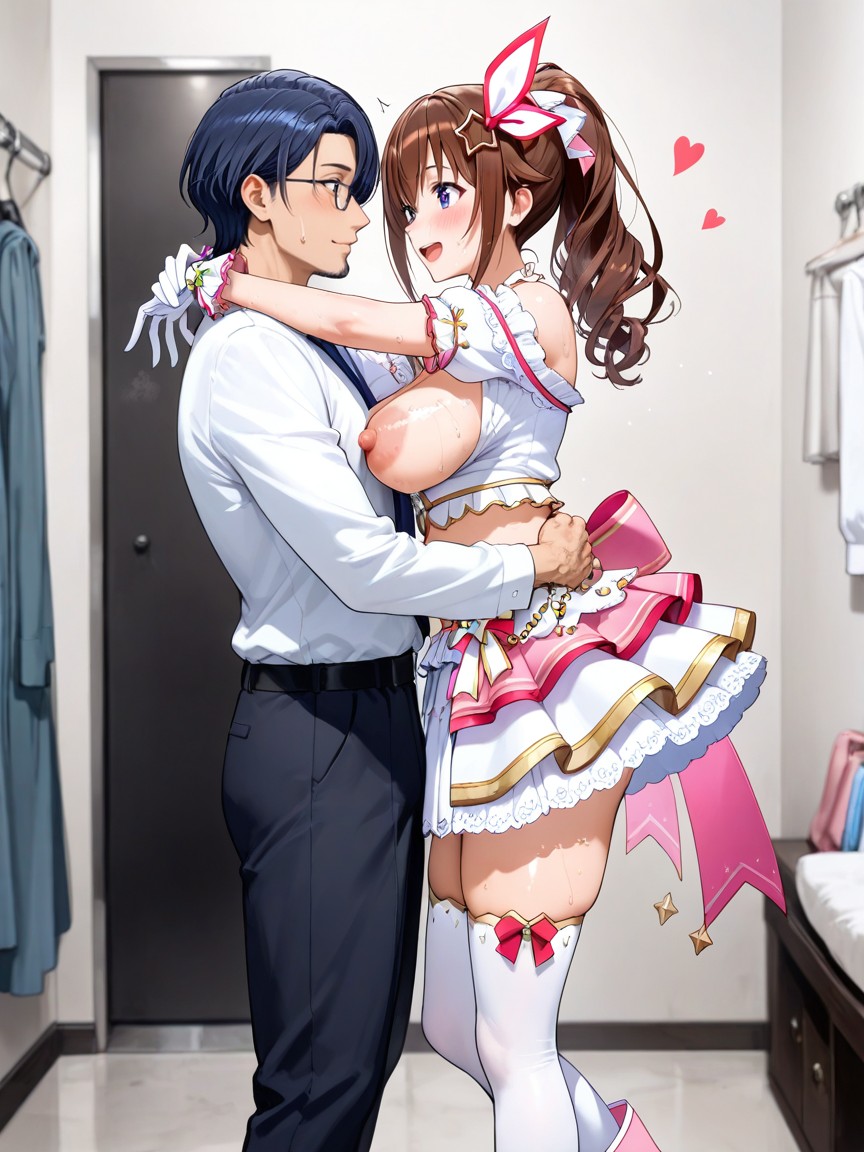 Wearing Frilled Idol Outfit, Smile, Detailed Hentai IA