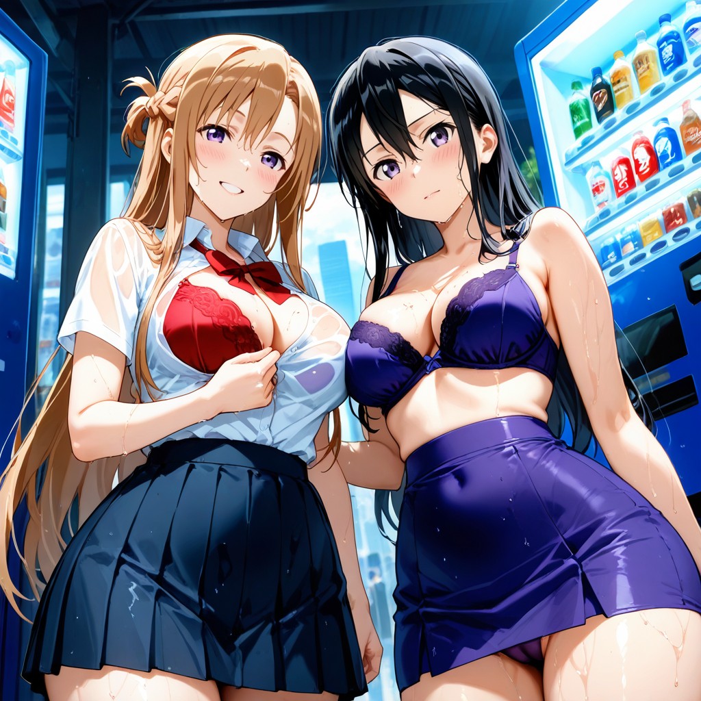 Duo, Pareja, Calle Hentai IA