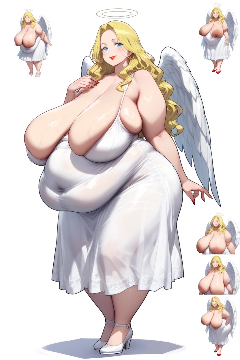 Blue Eyes, Smiling Facial Expression, Colossal Chubby Arms Hentai AI Porn