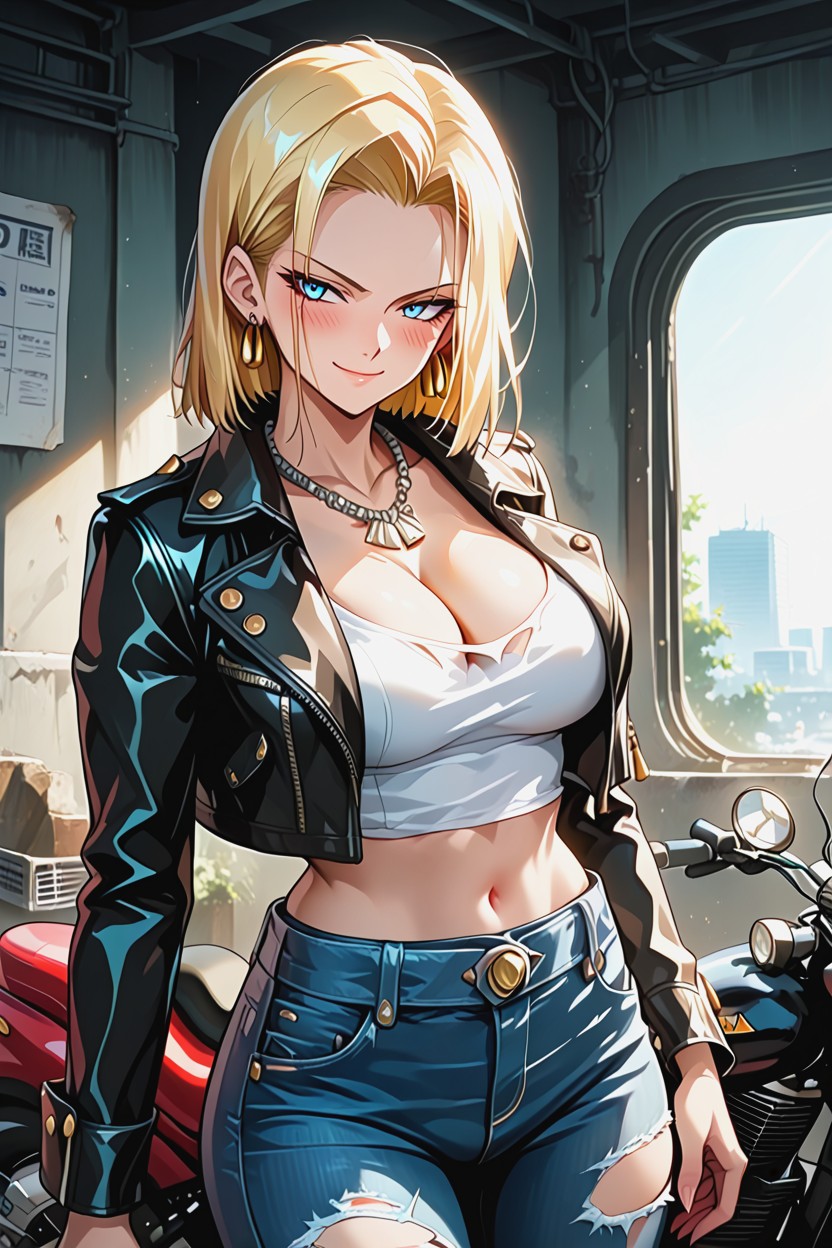 Motorcycle, Black_jacket, Culo Redondeado Hentai IA