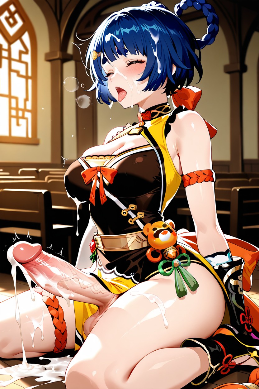 Church, Rounded Breast, Pechos Medianos Hentai IA