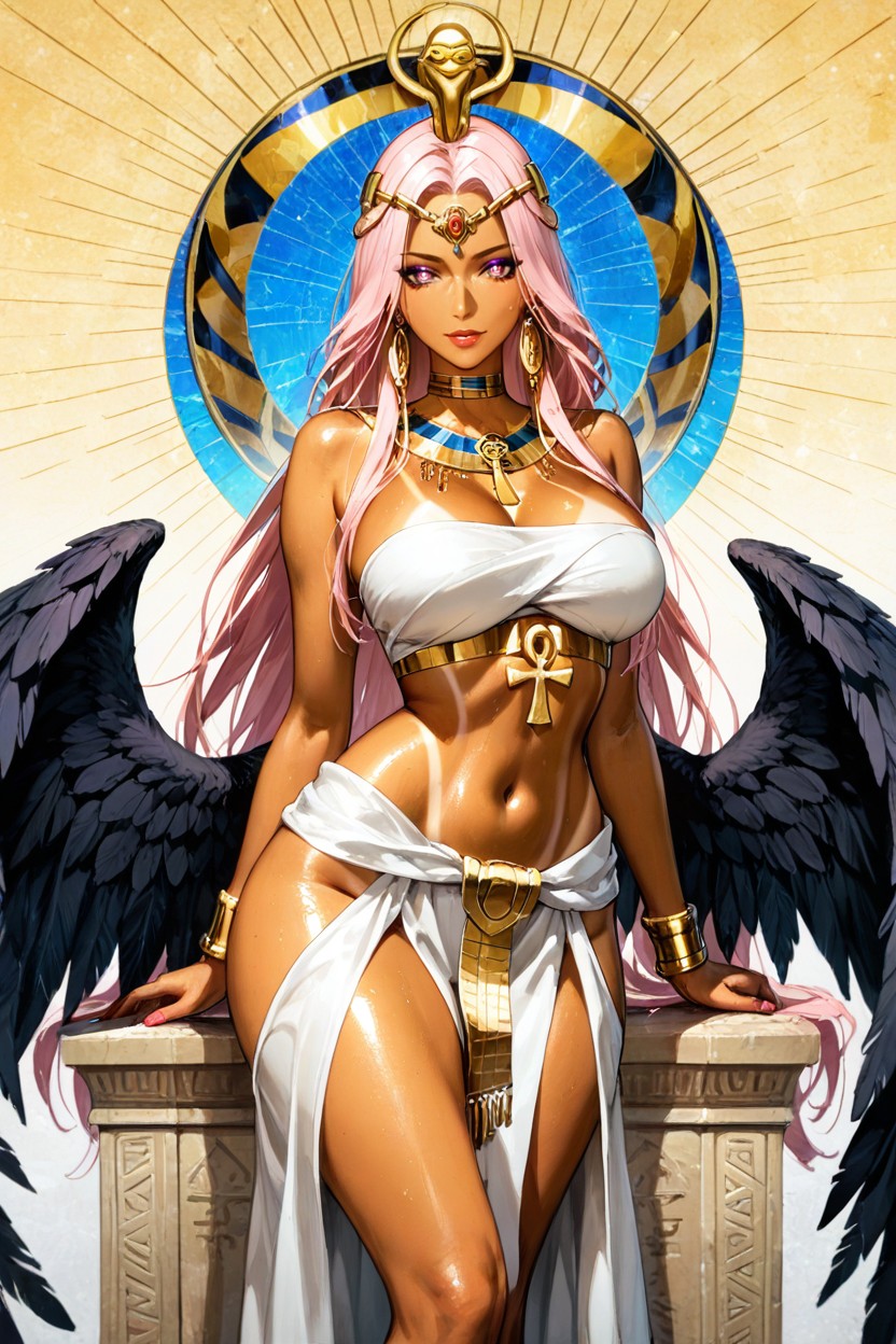 Her Hands Are Delicate, Her Legs Are Mostly Exposed Around Upper Thighs, Strands Extend Towards Her Thighs And Knees Hentai IA