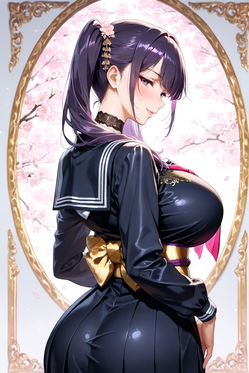 Sensual Pose, Massive Breasts, Shimmering Silk Hentai IA