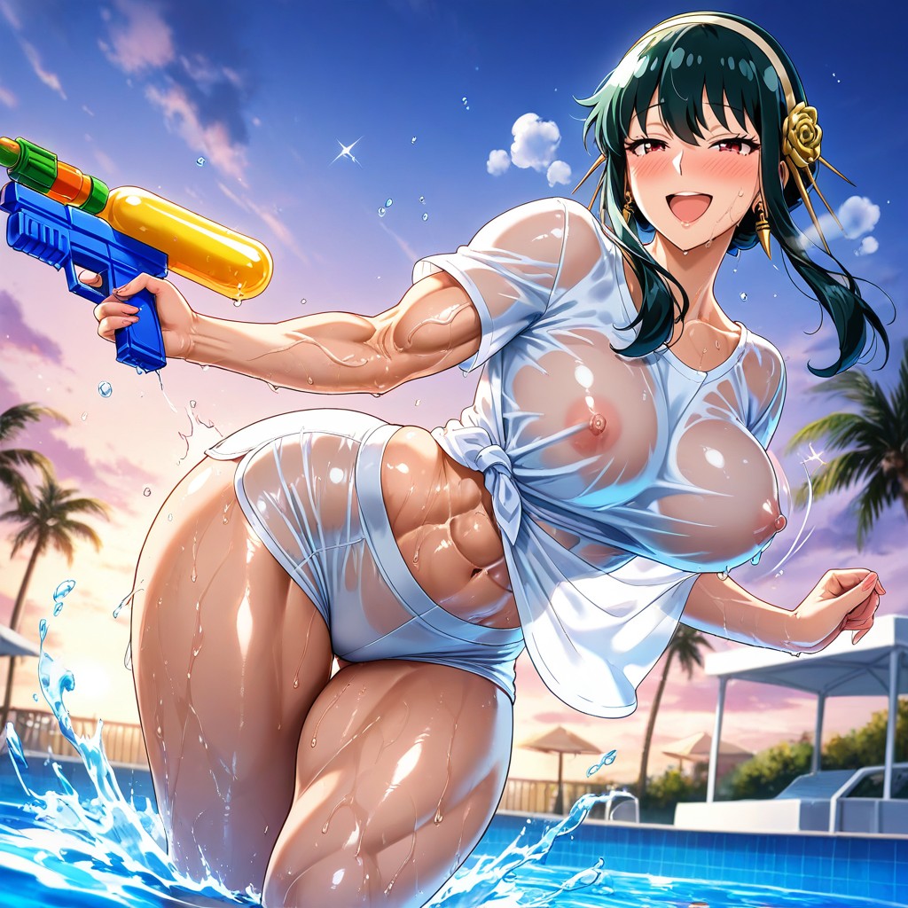 Playful Mood, Yor Briar From Spy X Family, Water Gun Hentai AI Porn