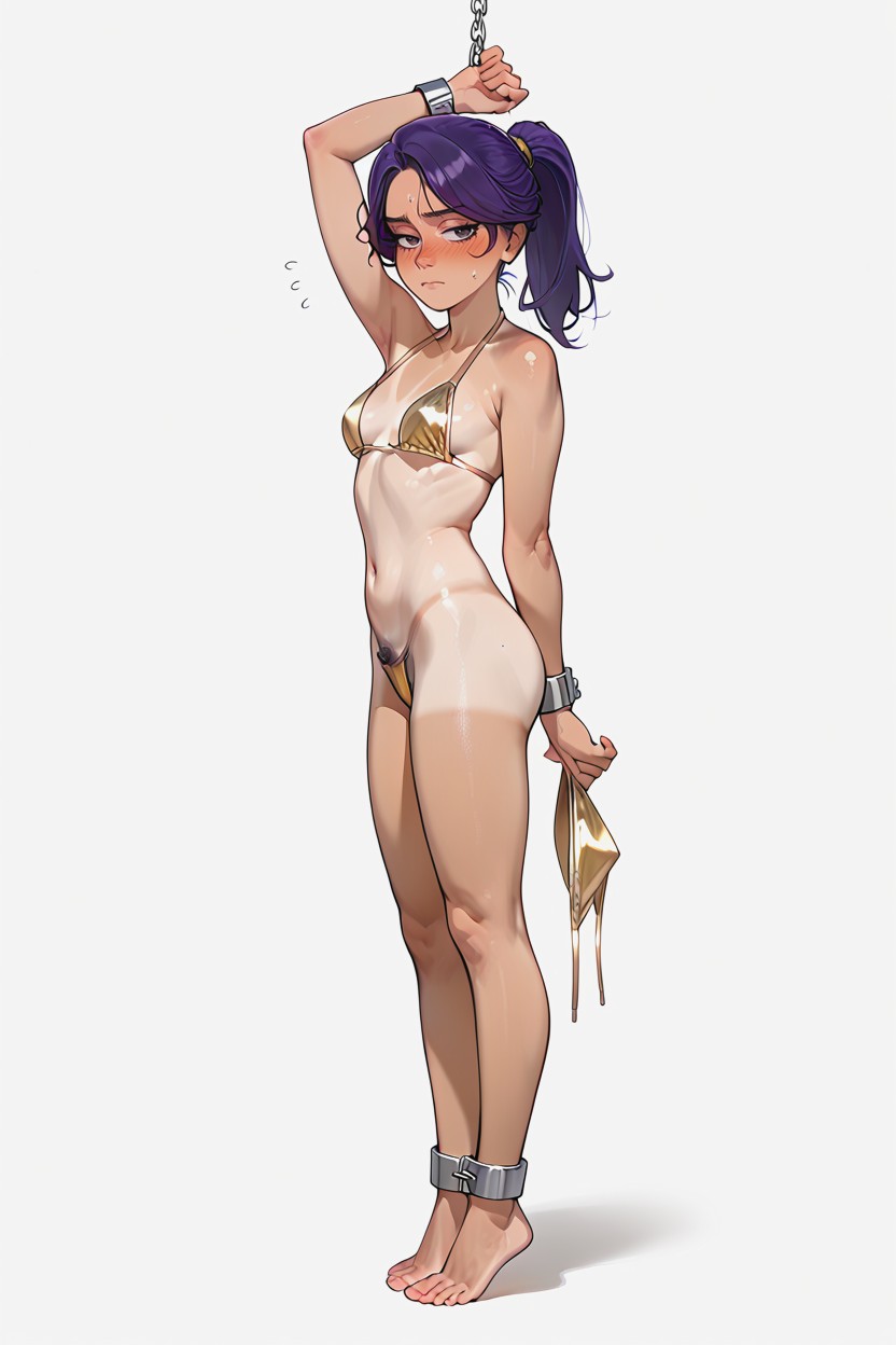 Taking Off Bikini, Shy, One Arm Up Undressing Hentai AI Porn