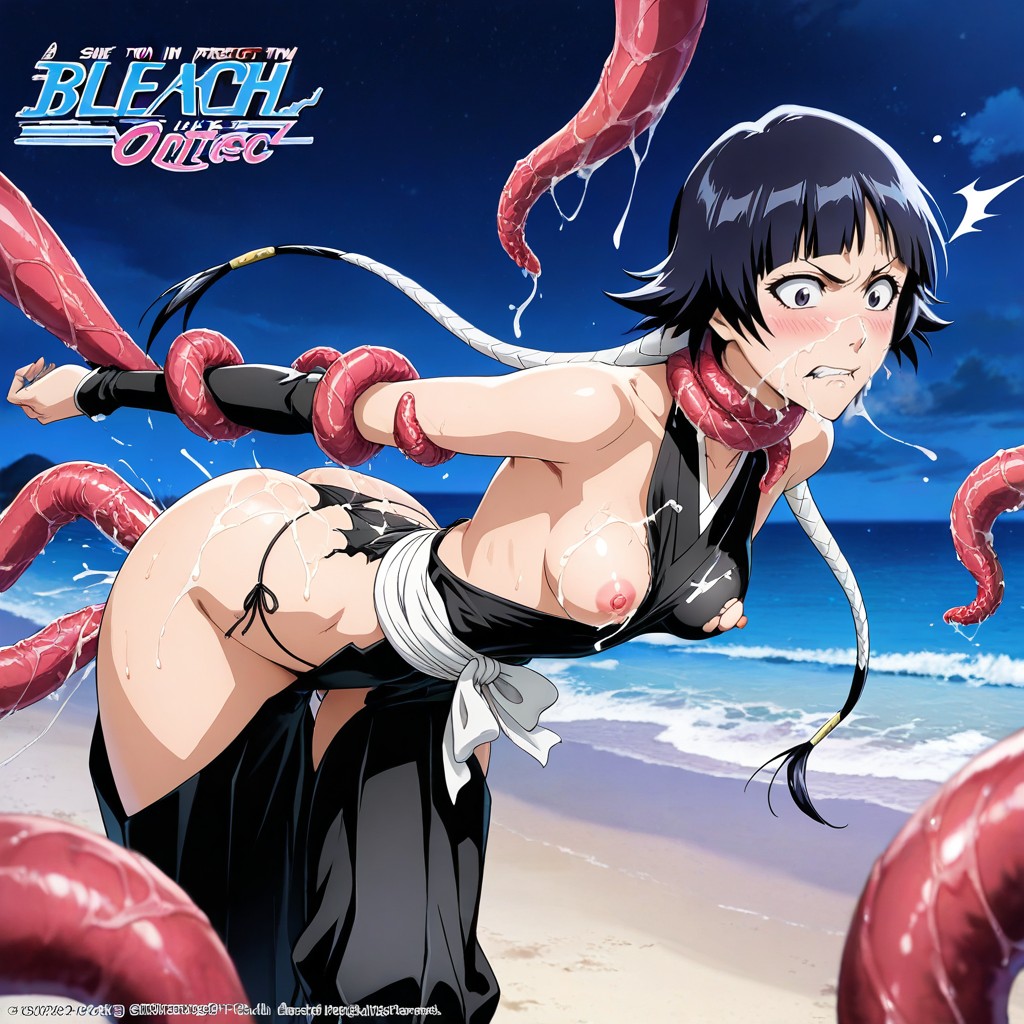 Tentacles Restrain Her Legs, Tight Firm Compact Breasts, Facial Bukkake Hentai AI Porn