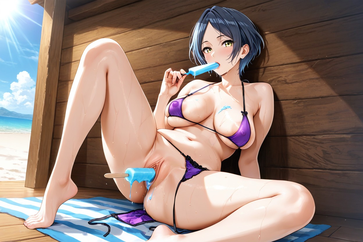 Melting Popsicle, Wet Pussy, Perfect Natural Medium Breasts Hentai AI Porn