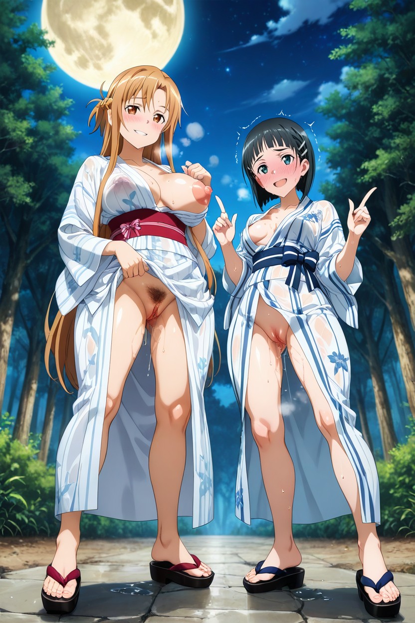 Original Art Style, Pubic Hair, Splay-footed Stance Hentai AI Porn
