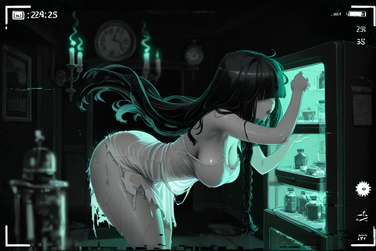Black Vignette Effect, Puffy Hair, 25+ Hentai AI Porn