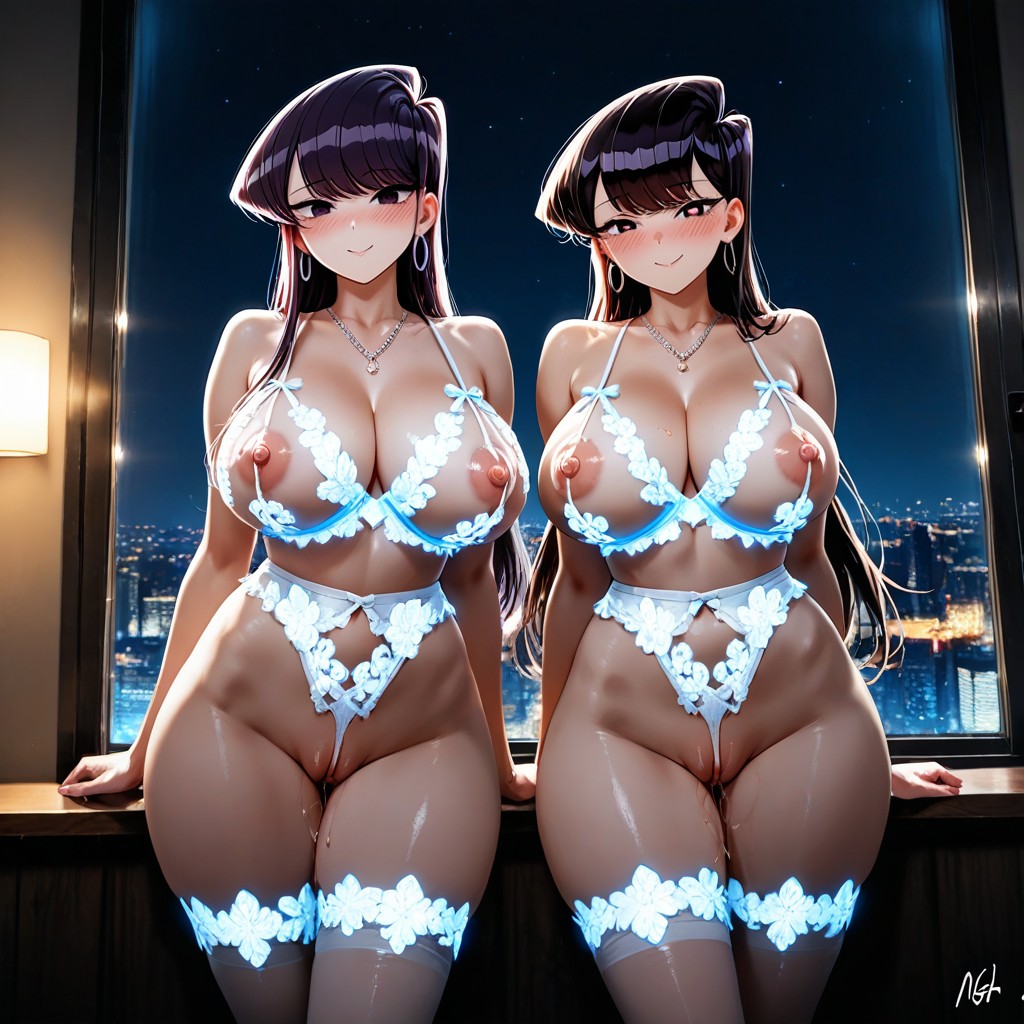 Pink Nipples, Nigh, Glowing Stockings Hentai AI Porn