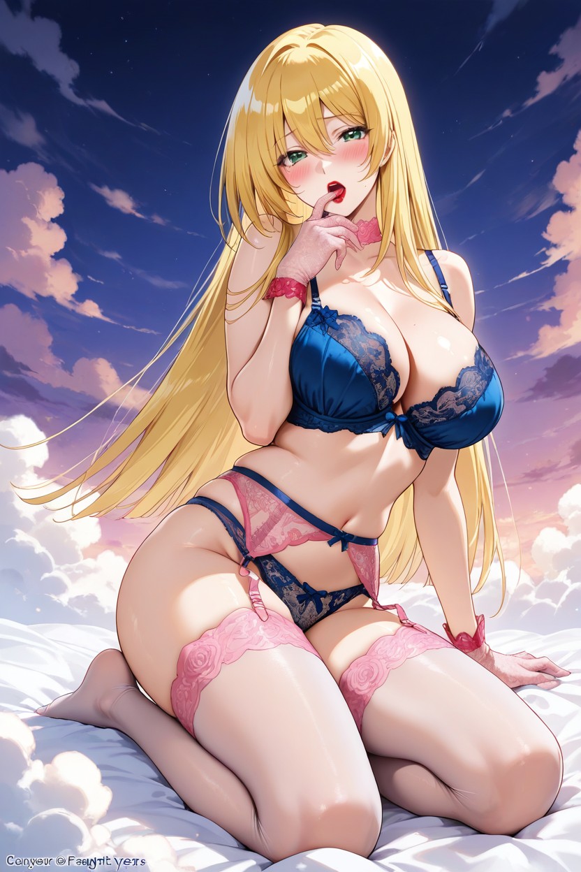 Clouds In The Background, Kneeling, Sheer Panties Hentai AI Porn