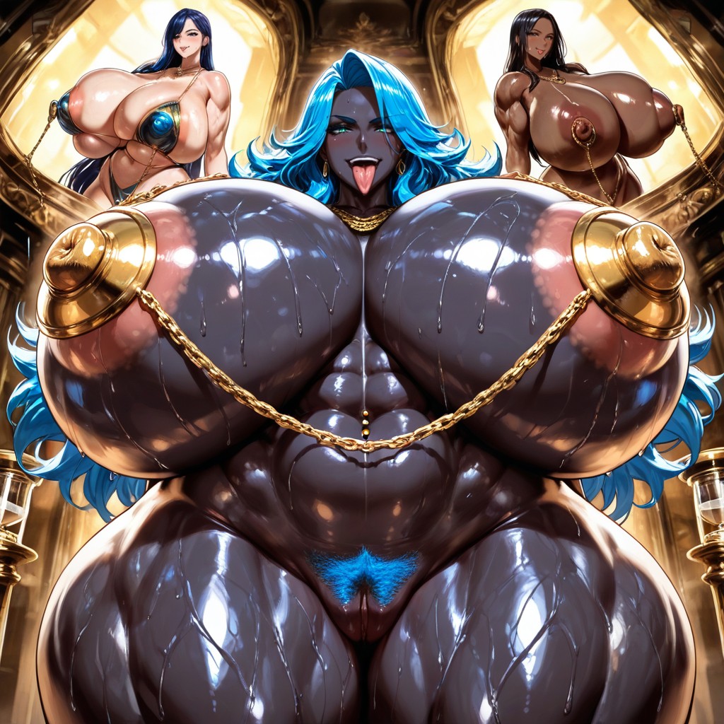 Breast Hypertrophy, Huge Hanging Breasts, Navel Piercing Hentai AI Porn
