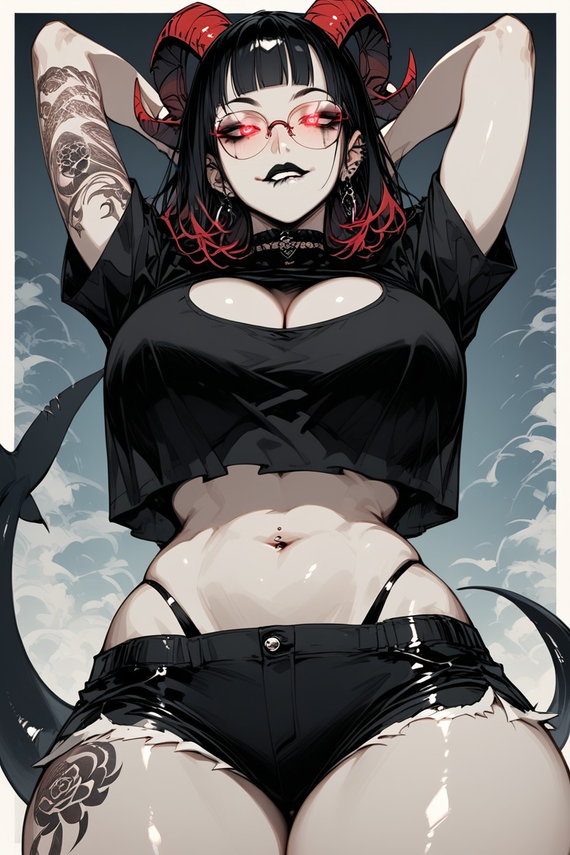 Goat Horns, Hourglass Figure, Thick Thighs Hentai AI Porn