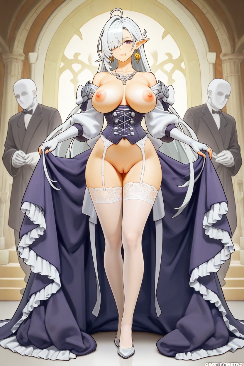 Unnatural Slimmest Waist, Medium Ass, Female Extremely Long Legs Hentai AI Porn