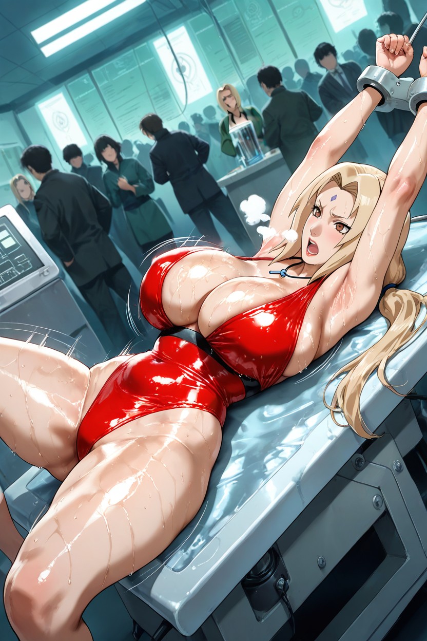 Excessive Sweat On Chest, Blond Hair, Bounce Lines Hentai AI Porn