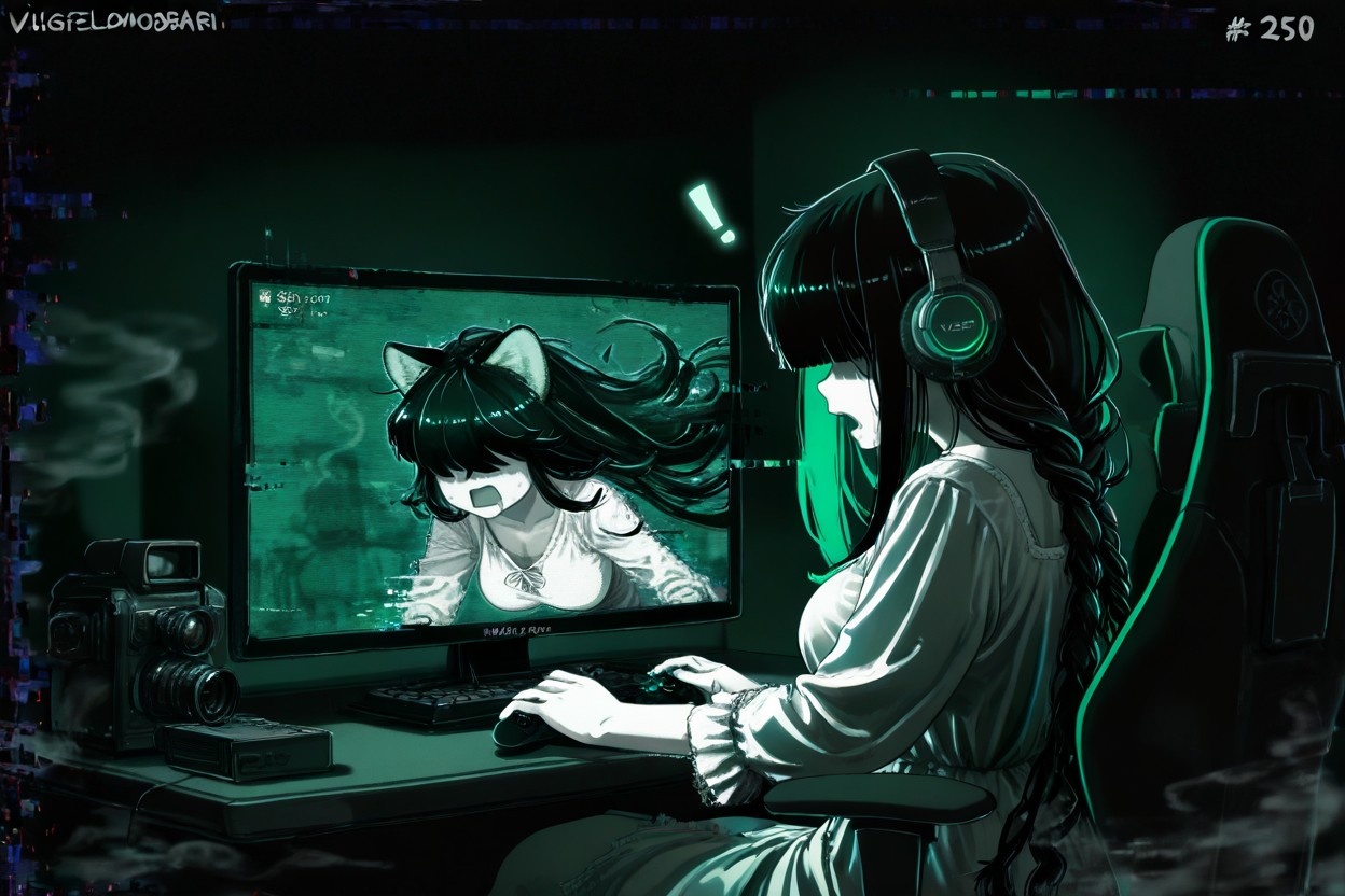 Medium Breast, Hair In Front Of Eyes, Grayscale Hentai AI Porn