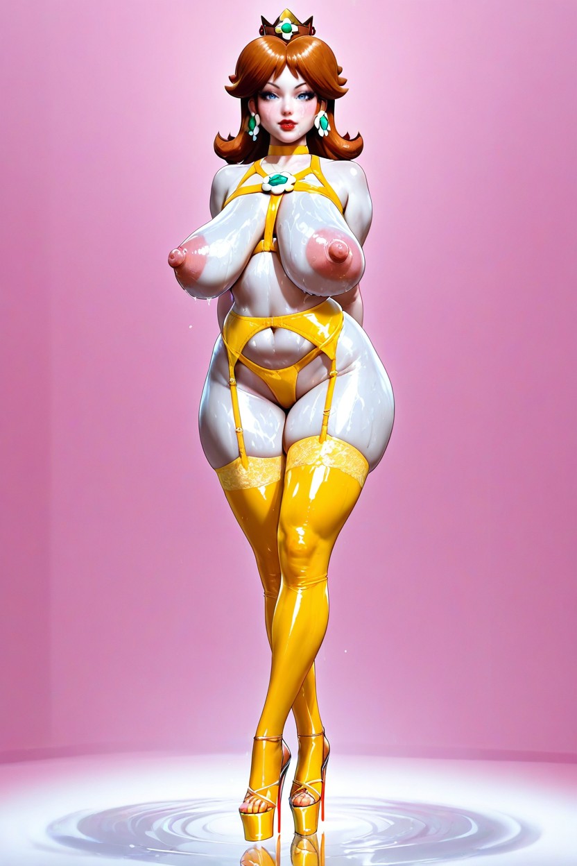 Large Areolas, Princess Daisy Face, Thick Thighs Hentai AI Porn