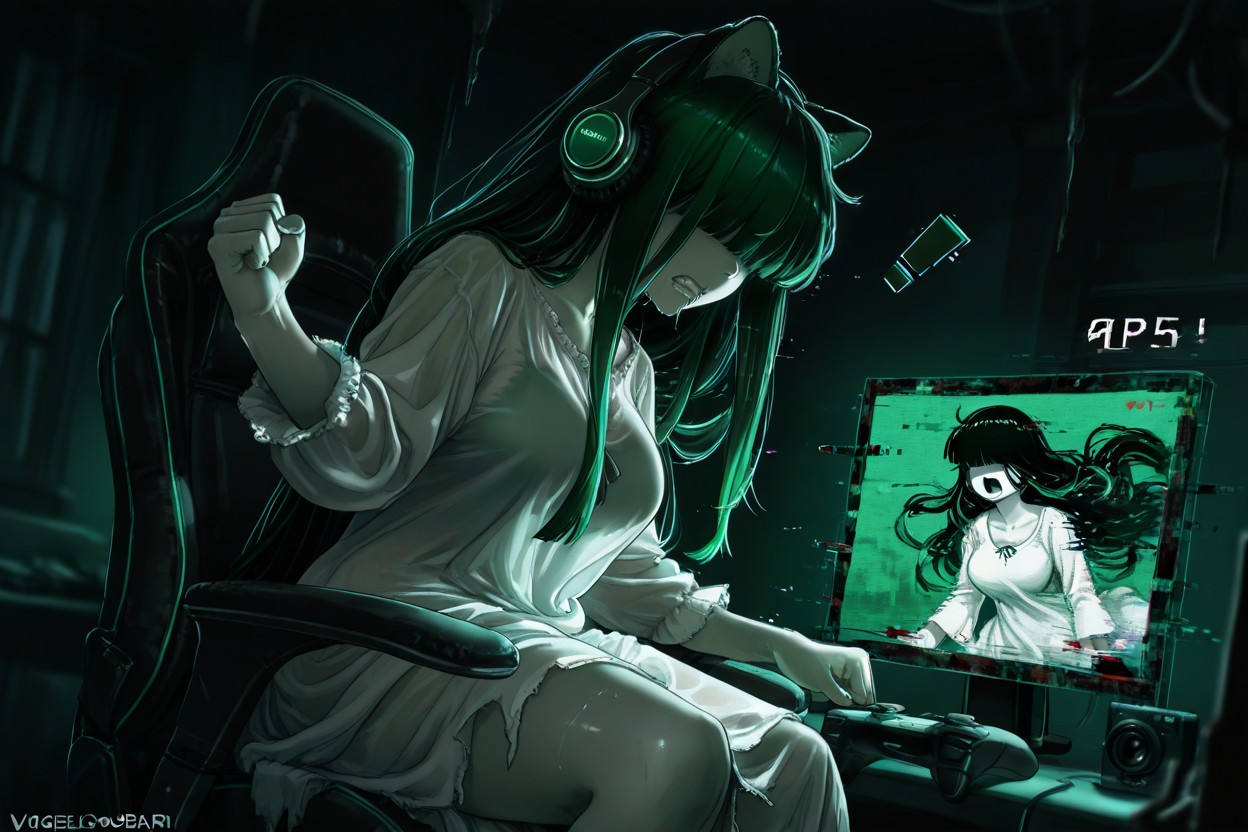 Videogame Controller, Low Lighting, Akai Sashimi Style Hentai AI Porn