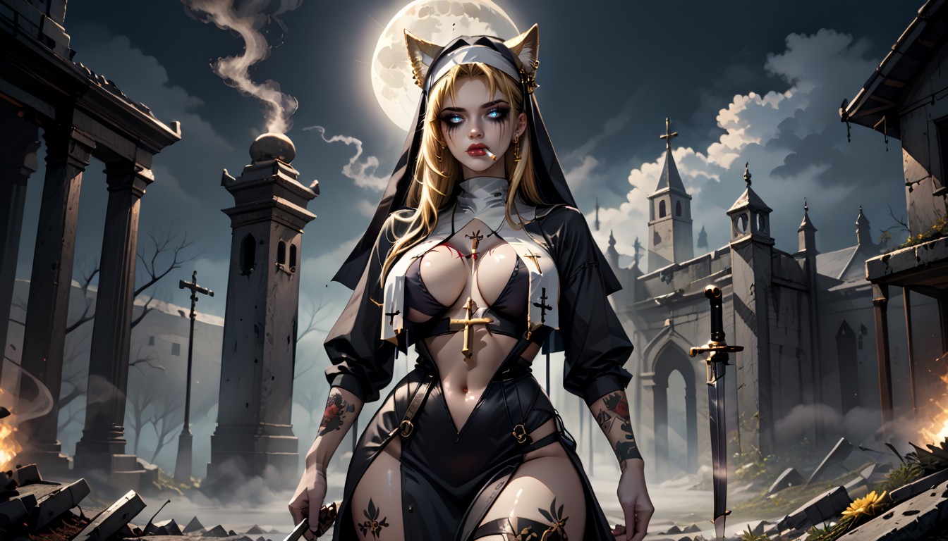Open Clothes, Front View, Ear Piercings Hentai AI Porn