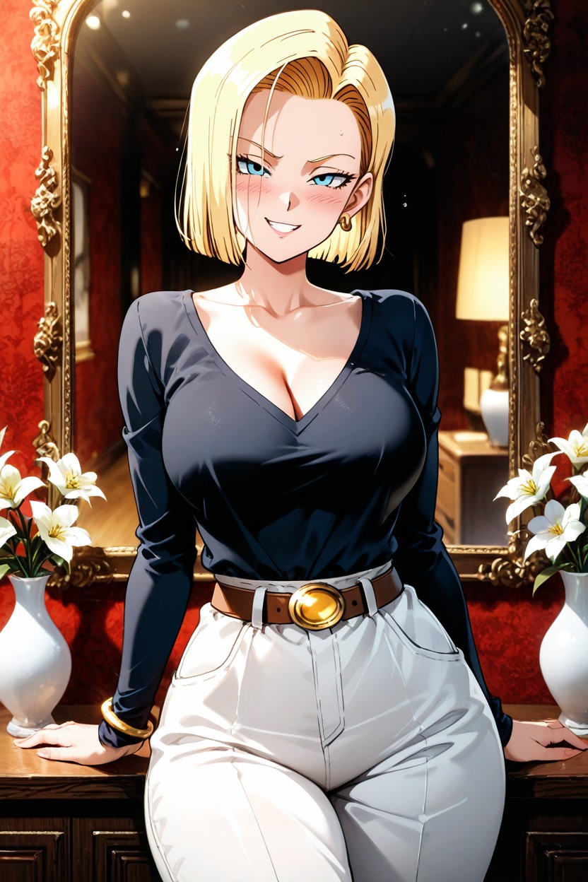 Smug Expression, Cinematic, Golden Cinematic Lighting Verticalportraitcomposition With Symmetrical Hentai AI Porn