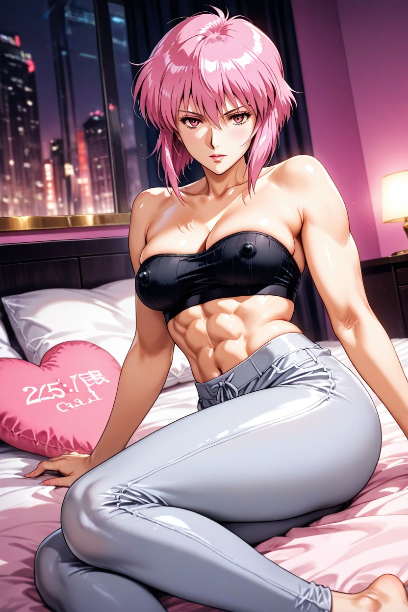 Tilted Backwards, Pink Hair, Pink Hair Hentai AI Porn