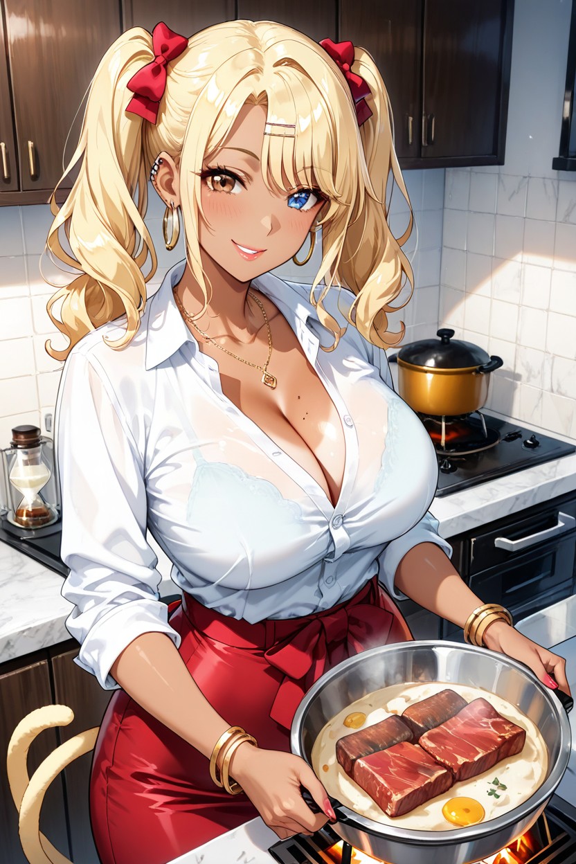 Heterochromia, 25+, Gold Hoop Earrings Hentai AI Porn
