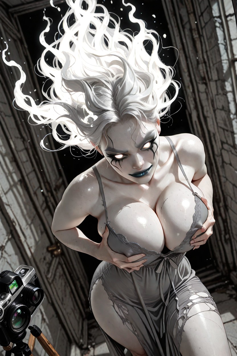 Very White Skin, Wide Hips, Round And Prominent Buttocks Hentai IA