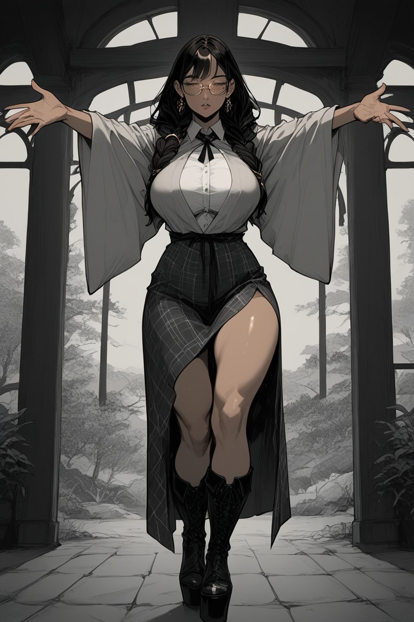 Pechos Grandes, Hogwarts Upperclassmen, Rounded Breasts Hentai IA