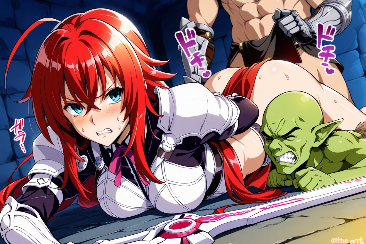 Female In Full Armor, Fight, Withe Only One Male Goblin In Loincloth Hentai AI Porn