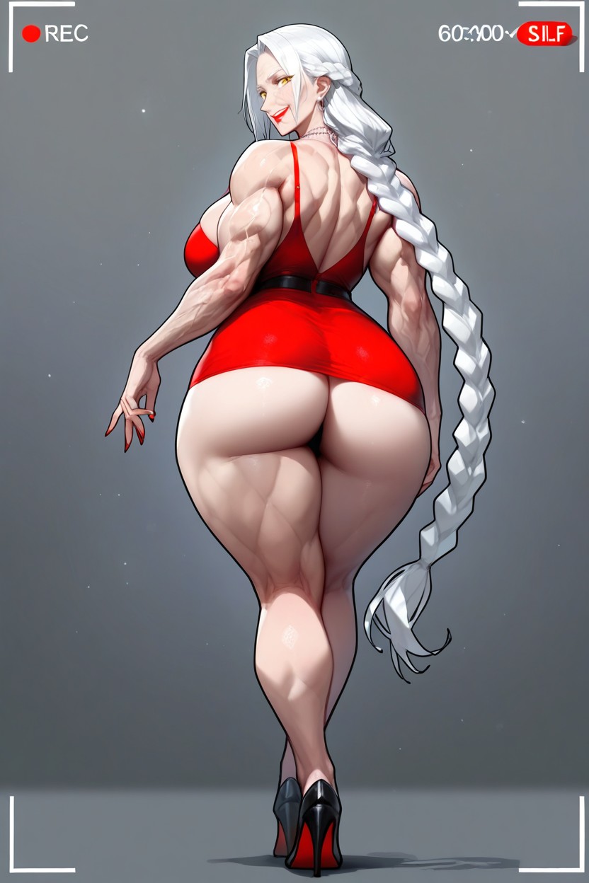 70+, White Hair, Twice Body Size Female Hentai IA