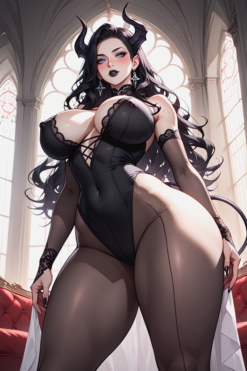 Ángulo Bajo, Extra Delicate Features, Extremely Beautiful Face Hentai IA