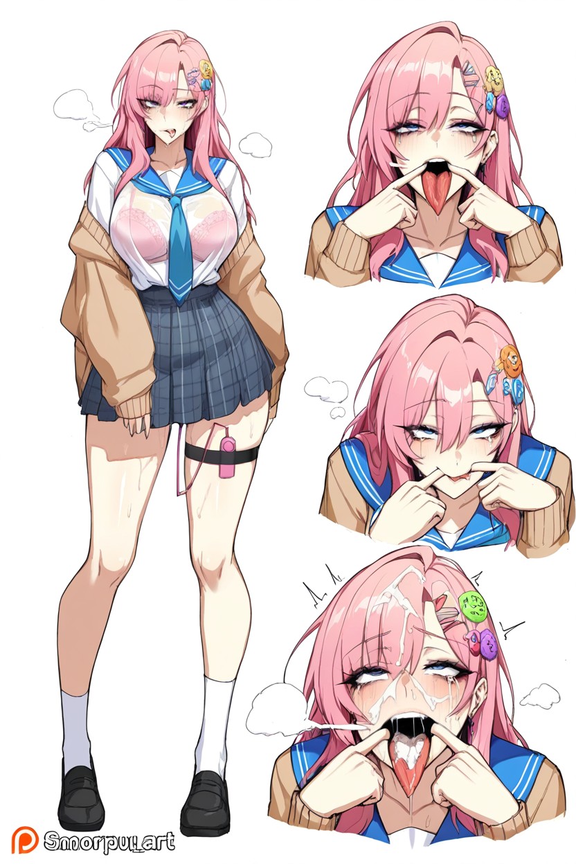 Jk Art Style, Full Body, Completely Half Closed Eyes Hentai AI Porn