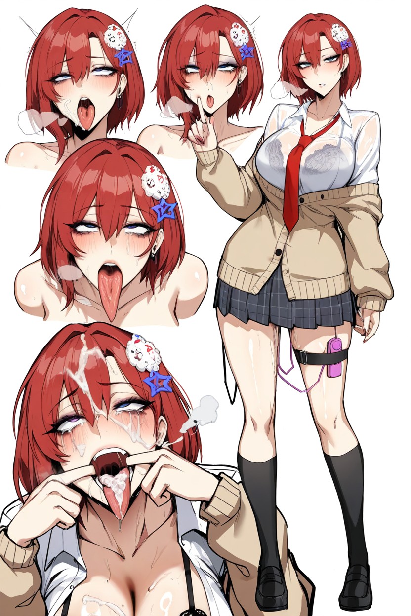 Standing, Gyaru, Wet Tongue Hentai IA