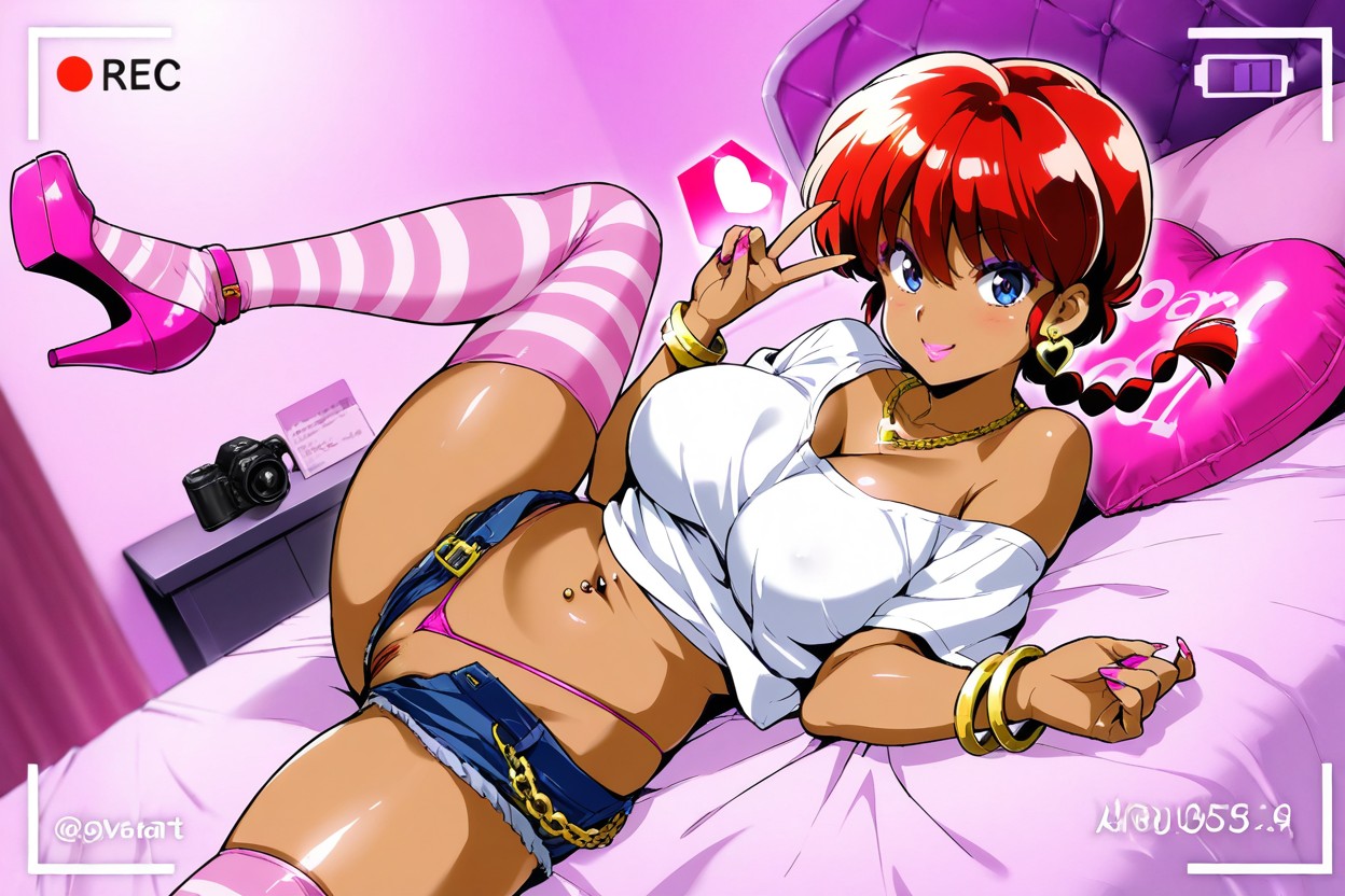 Heart Pillows, Uncensored, Dark Skin Hentai AI Porn