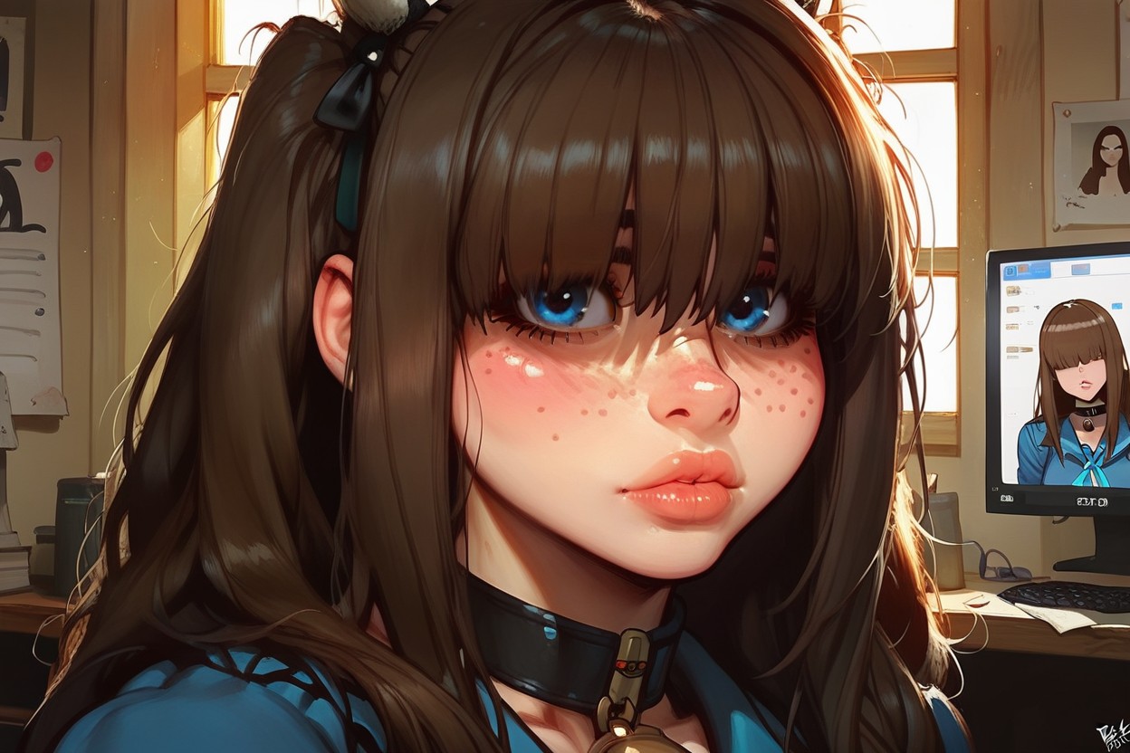 Hair Ribbon, Sexy Blue Eyes, Dsl Lips Hentai AI Porn