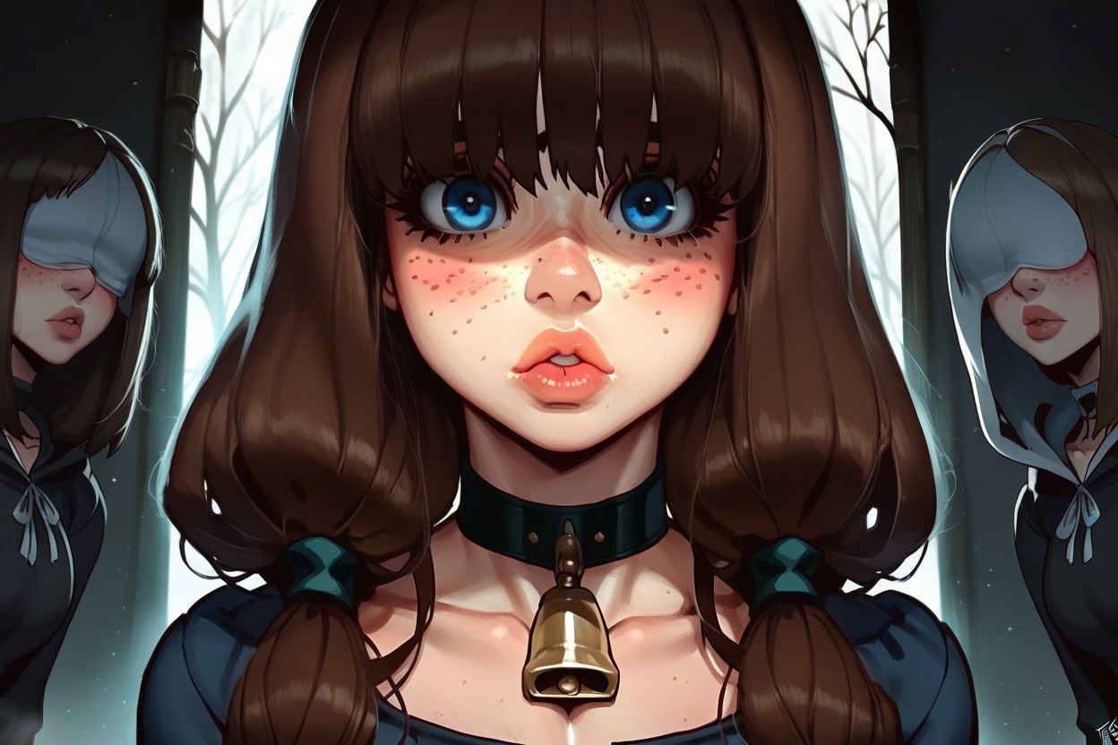 Full Pouty Juicy Lips, Tons Of Freckles, Standing Hentai AI Porn