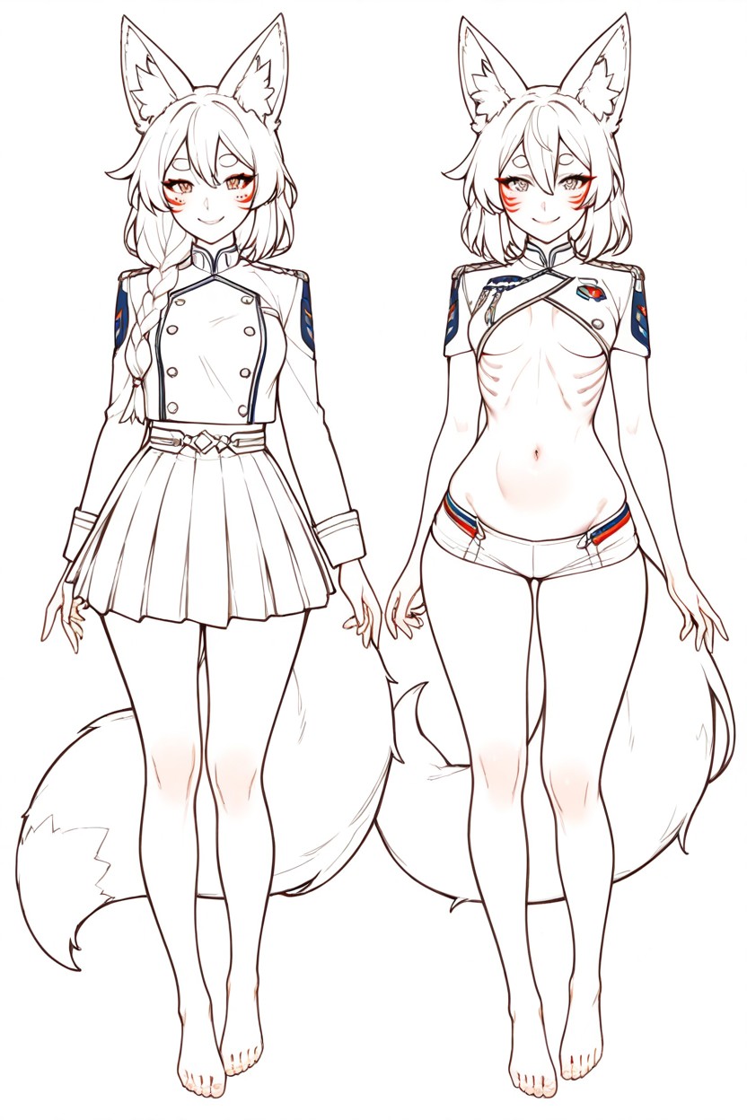 Skinny, Uncensored, White Background Hentai AI Porn