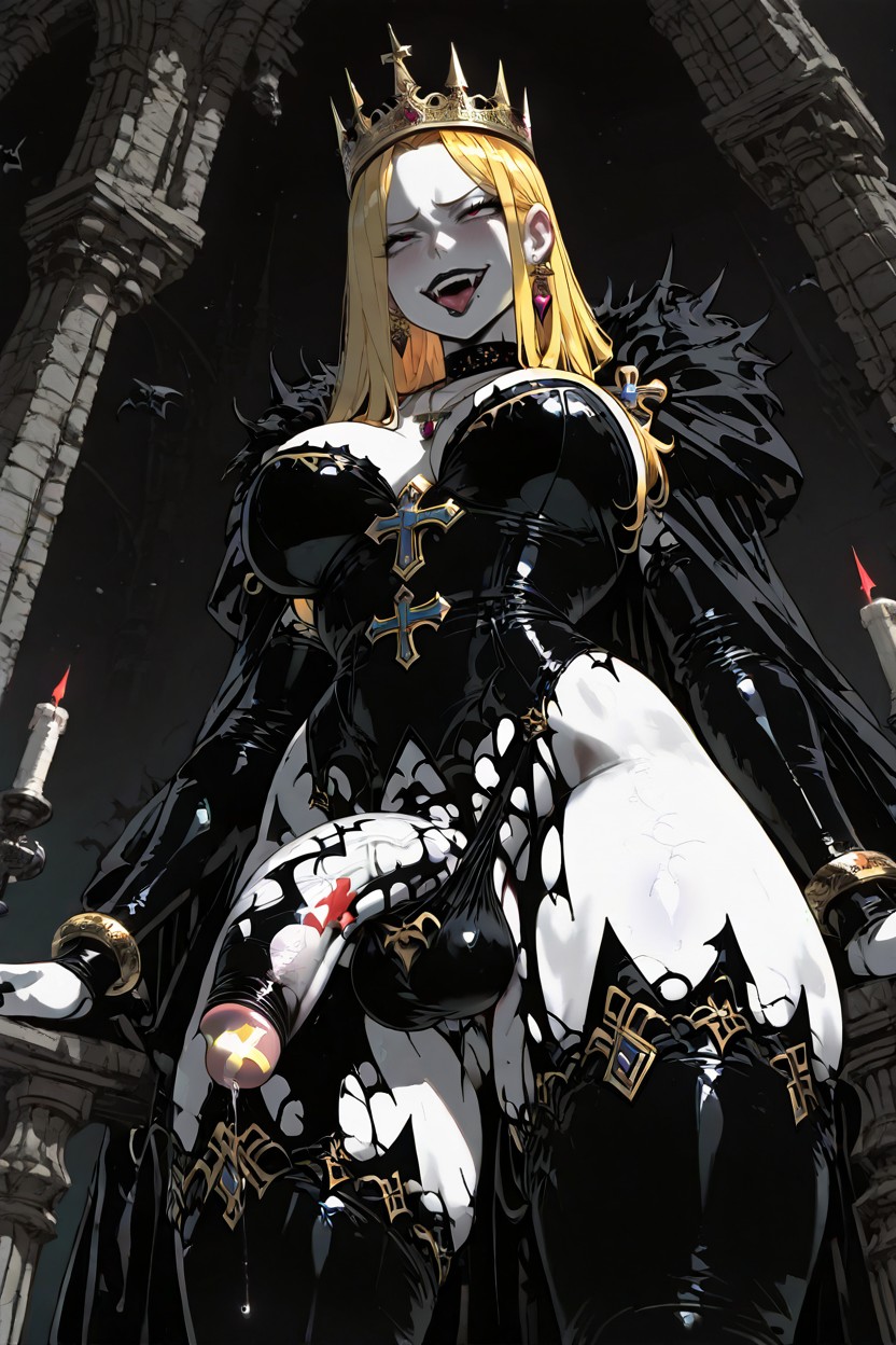 White Skin, Necklace, Looking_at_viewer Hentai IA