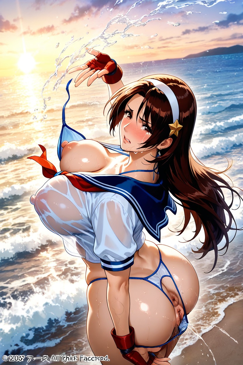Top Down, Blushing, Large Breast Hentai AI Porn