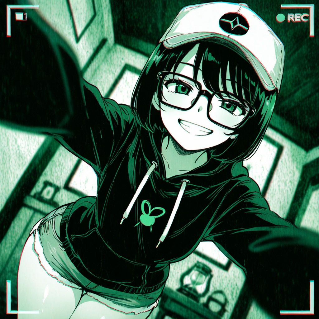 Sudadera Con Capucha, Gafas, Vignette Hentai IA