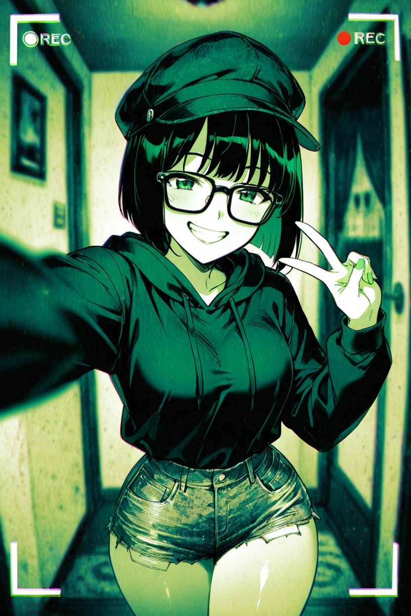 Chromatic Aberration Effect, Glasses, Button Nose Hentai AI Porn