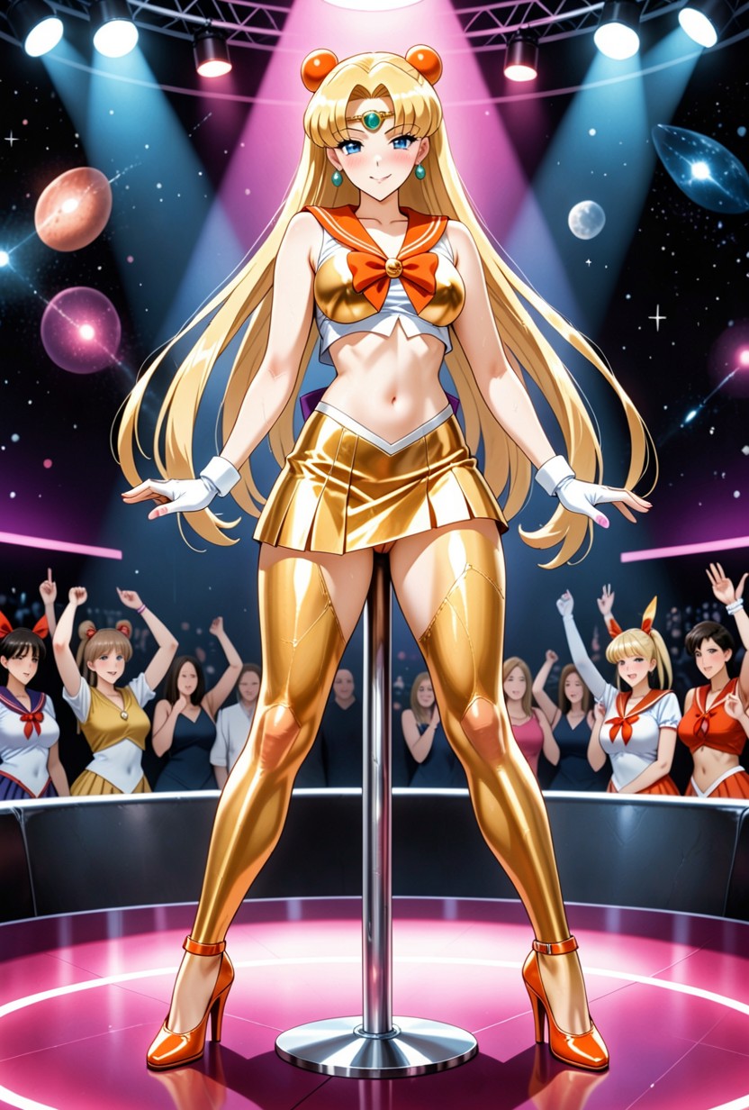 Space Background, Mini Falda, Delgada Hentai IA